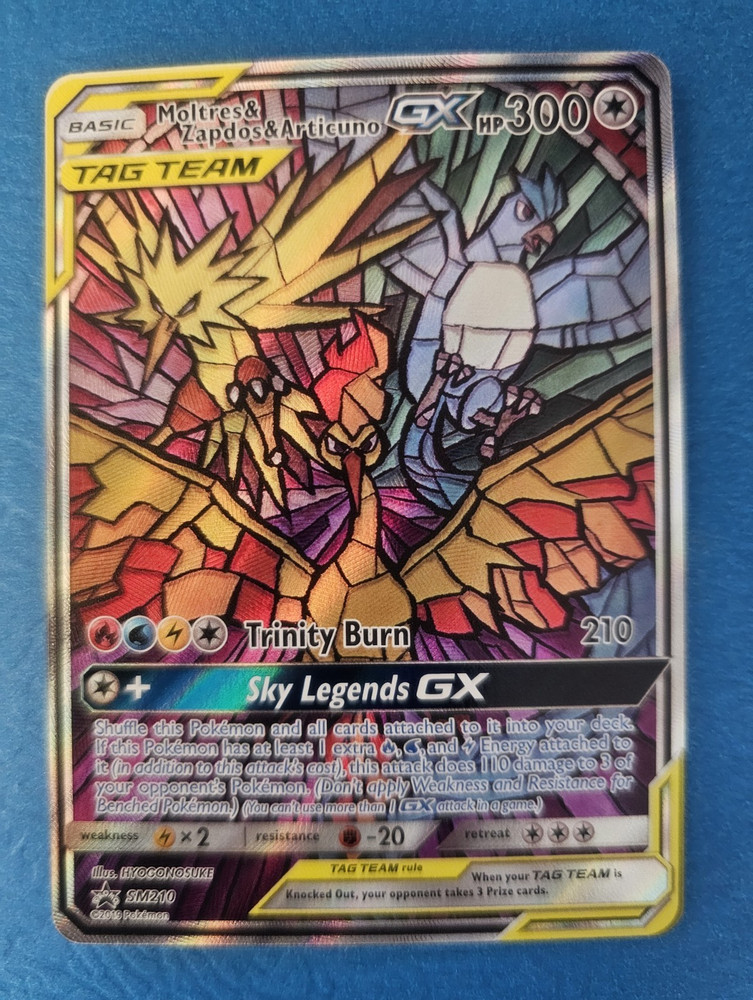 Pokemon Moltres & Zapdos & Articuno GX SM210 TAG TEAM Promo Holo