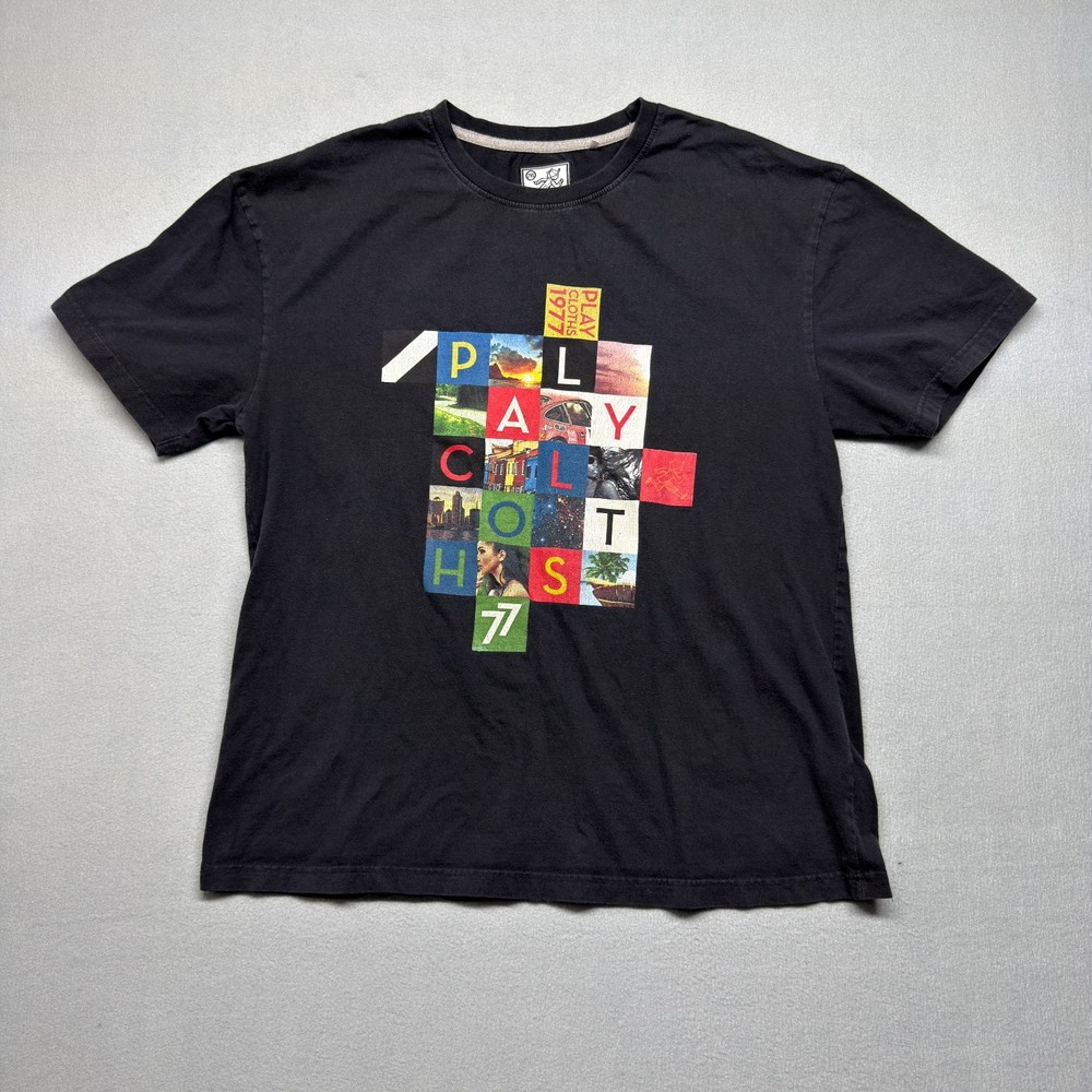 Play Cloths 1977 Graphic T-Shirt Men’s 2XL Black Multicolor Streetwear Tee