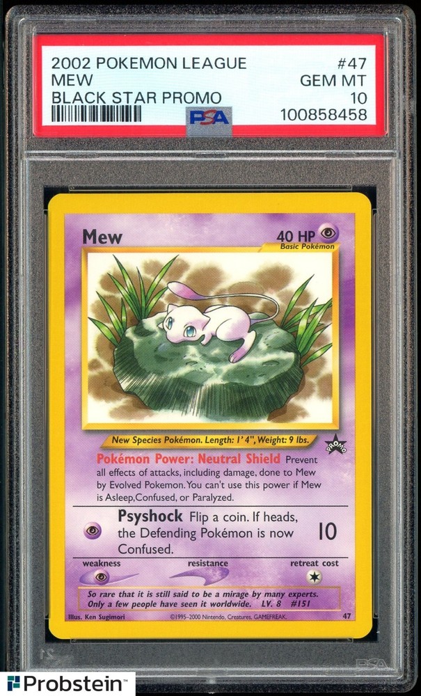 2002 Pokemon League Black Star Promo #47 Mew PSA 10 GEM MINTPROBSTEIN is actively accepting consignments !!