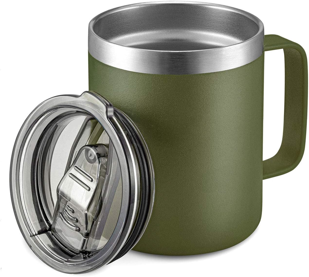 ALOUFEA 12oz Stainless Steel Insulated Coffee Mug with Handle, Double Wall Mug,