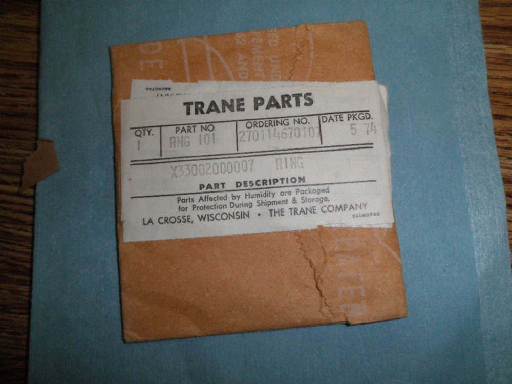Lot of Trane Parts: RNG 101, Ordering #: 270114670107. New Old Stock
