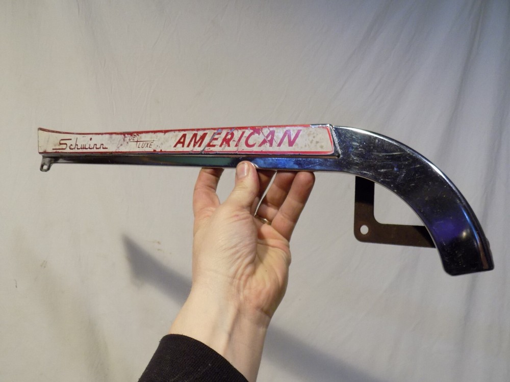 1960s SCHWINN DELUXE AMERICAN REVERSE SCREEN CHAINGUARD RED PANTHER JAGUAR TANK!