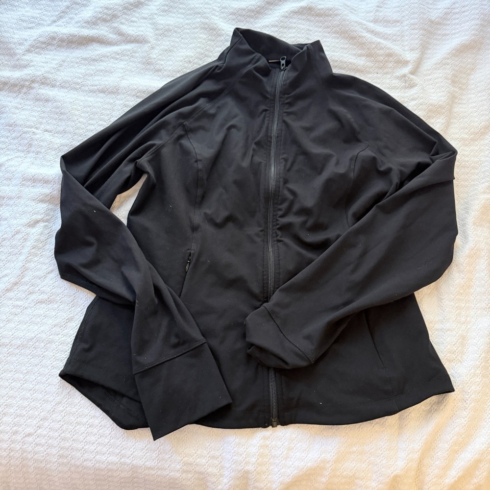 Yogalicious Lux Women's Full Zip Jacket Size XL Black Athletic Yoga Yoga Sport