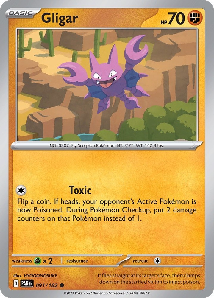 Gligar PAR 091/182 Pokémon SV04: Paradox Rift Common EN NM