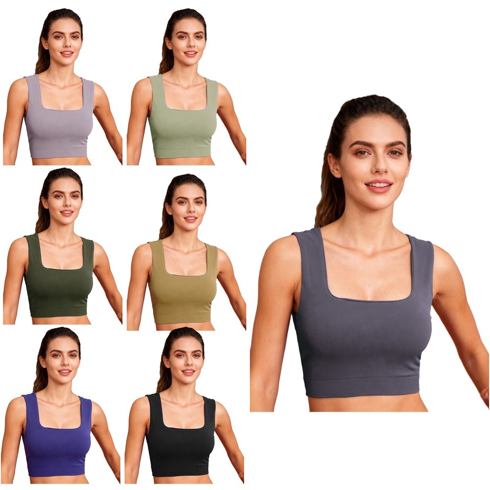 Women Sports Bra Training Crop Top Racerback Running Supportive Sleeveless Gym