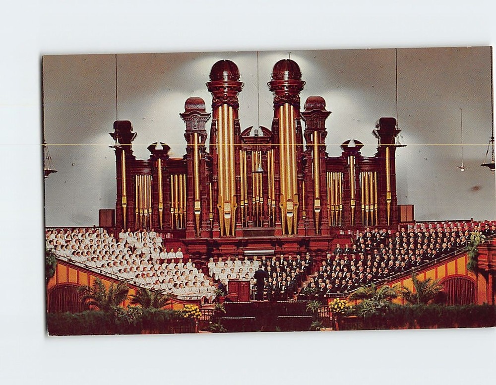 Postcard Interior Mormon Tabernacle Salt Lake City Utah USA
