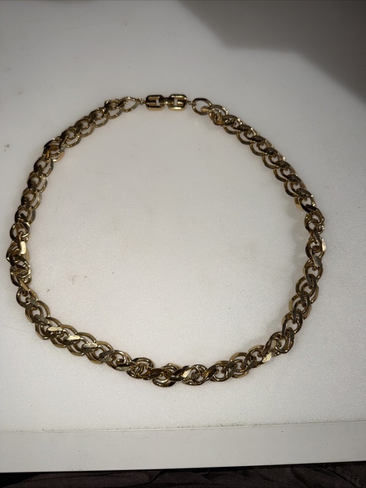 Givenchy Vintage Heavy Gold Tone Chunky Chain Necklace