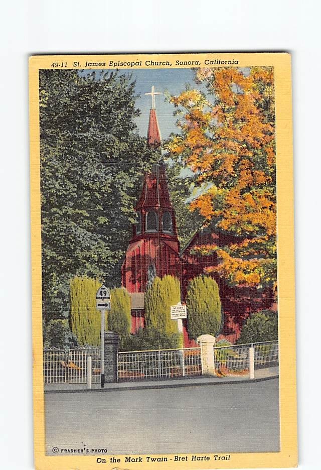 Postcard St. James Episcopal Church Sonora California USA