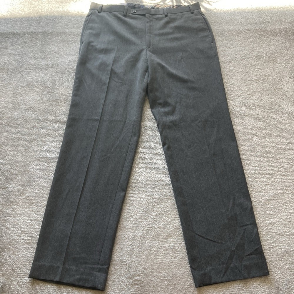 Lauren Ralph Lauren 36x32 Gray Pleated Cuffed Total Comfort Wool Dress Pants