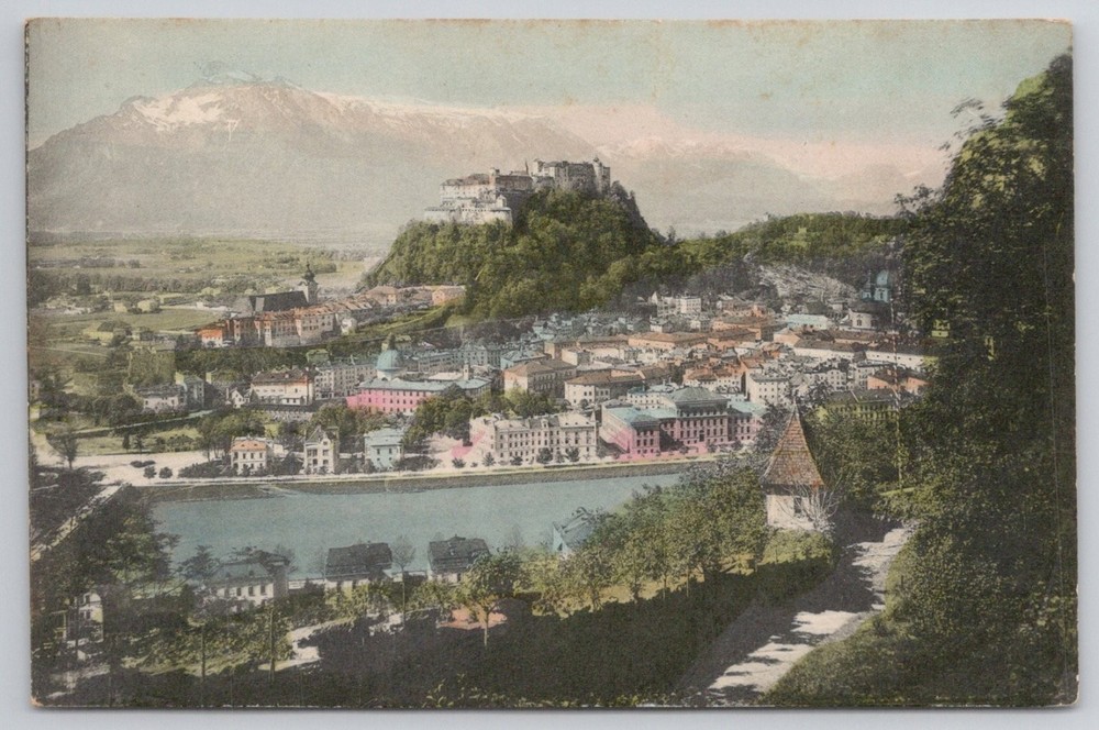Salzburg Austria Hohensalzburg Fortress Kapuzinerberg Panorama Postcard c1900