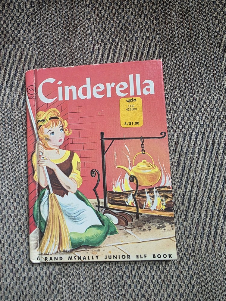 Rand McNally Junior Elf Books Cinderella Hardcover Illustrated Picture Book 4-8