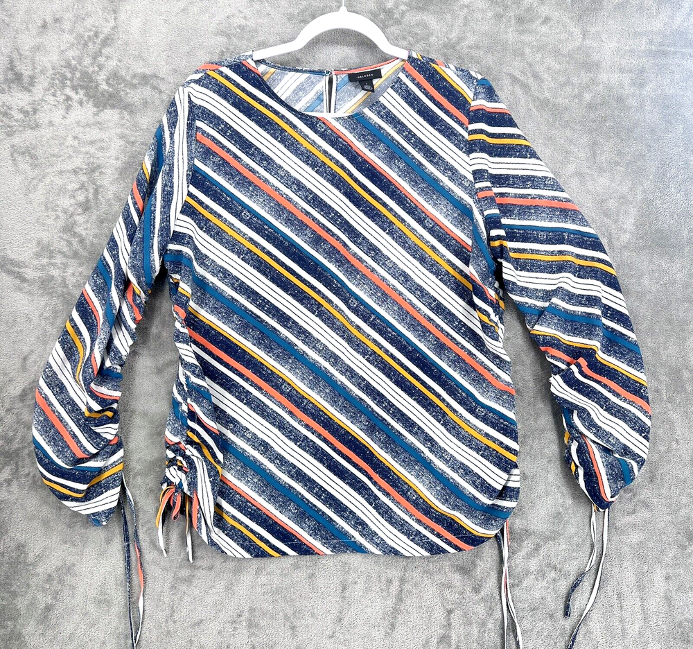 Halogen Womens Top Size 1X Plus Size Striped Long Sleeve Cinched Sides