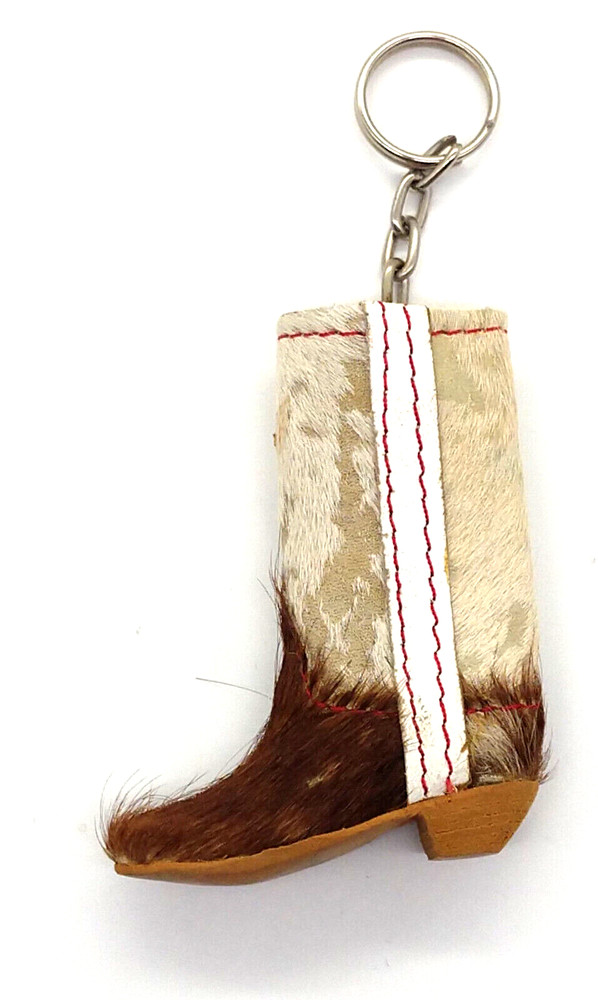 Vintage Leather Cowboy Cowgirl Boot Rodeo Horse Saddle Ranch Keychain #8