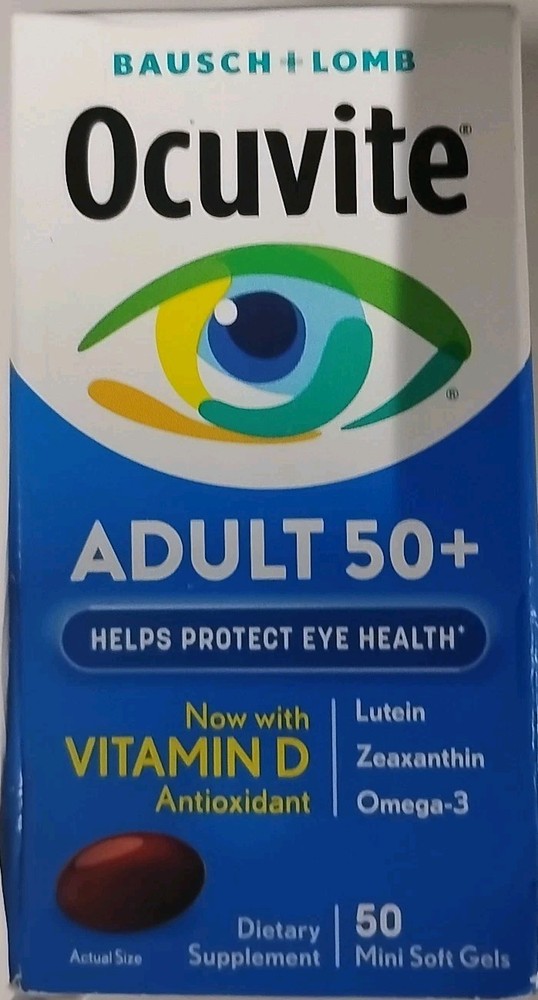 Bausch + Lomb Ocuvite 50+ Eye Vitamin Soft Gels 50 Count for Adults