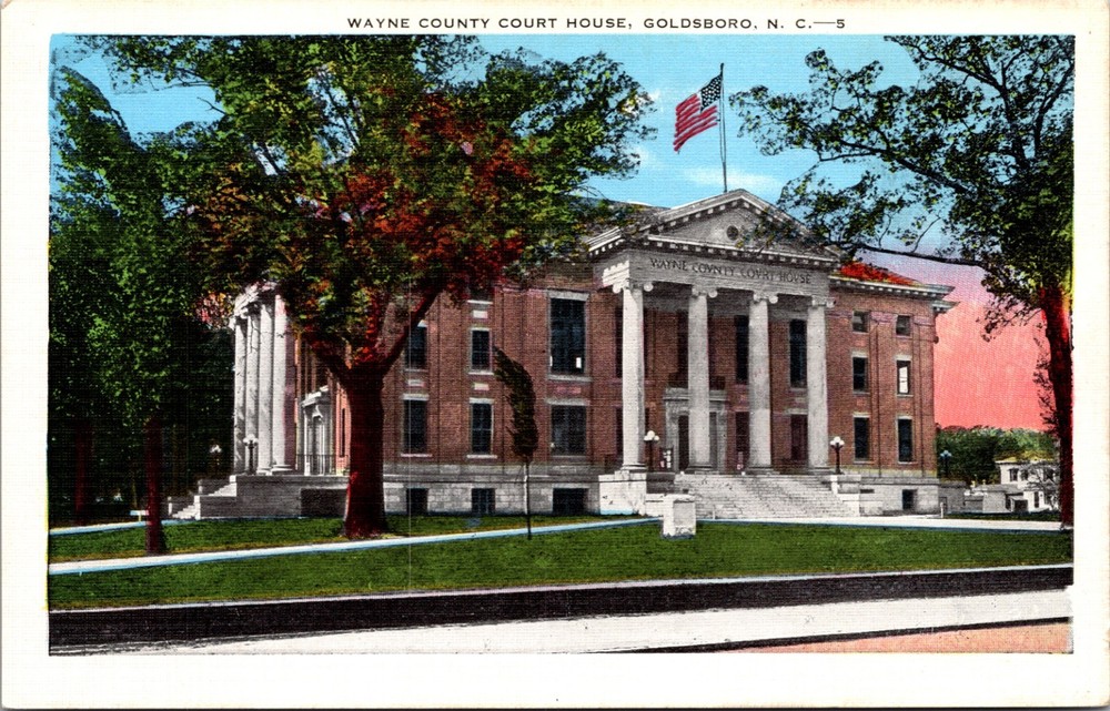 Wayne County Court House Goldsboro North Carolina E C Kropp Linen Postcard