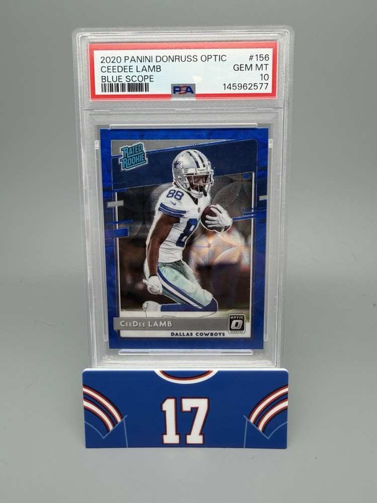 Ceedee Lamb 2020 Donruss Optic Blue Scope Rated Rookie Card #156 PSA 10
