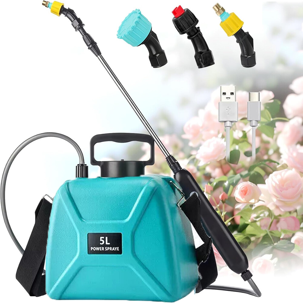 5L Rechargeable Automatic Electric Pump ABS Water Garden Sprayer with Straps-image