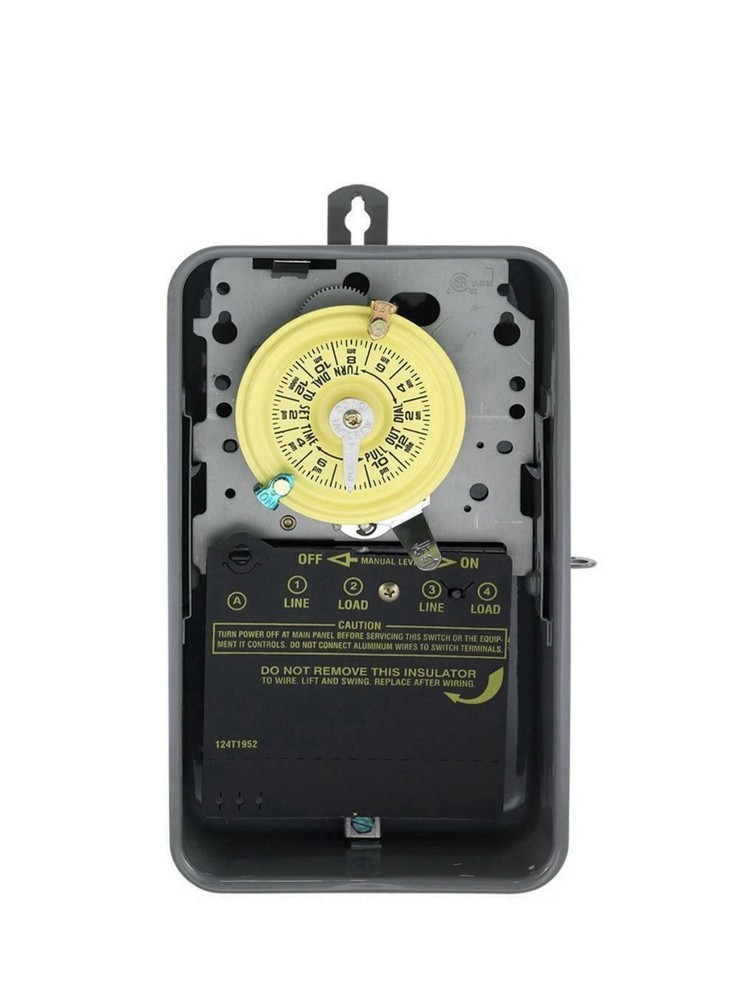 Intermatic T104R 208-277V 24 Hour Mechanical Time Switch - Gray