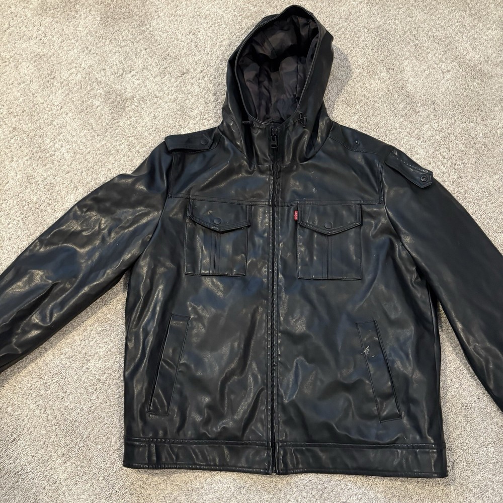 VINTAGE Levi's Vegan Leather Detroit Jacket Men's Large