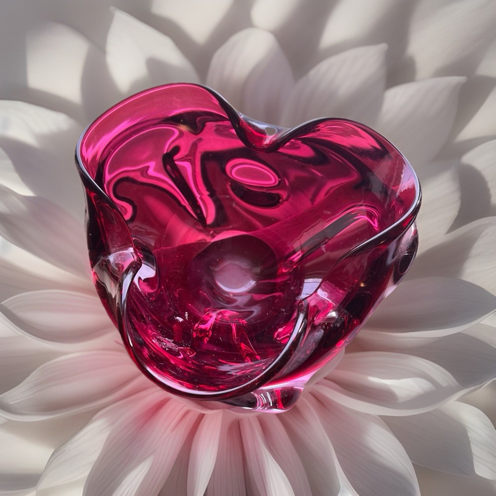 Murano Ruby Red Venetian Vintage Art Glass Hand Blown