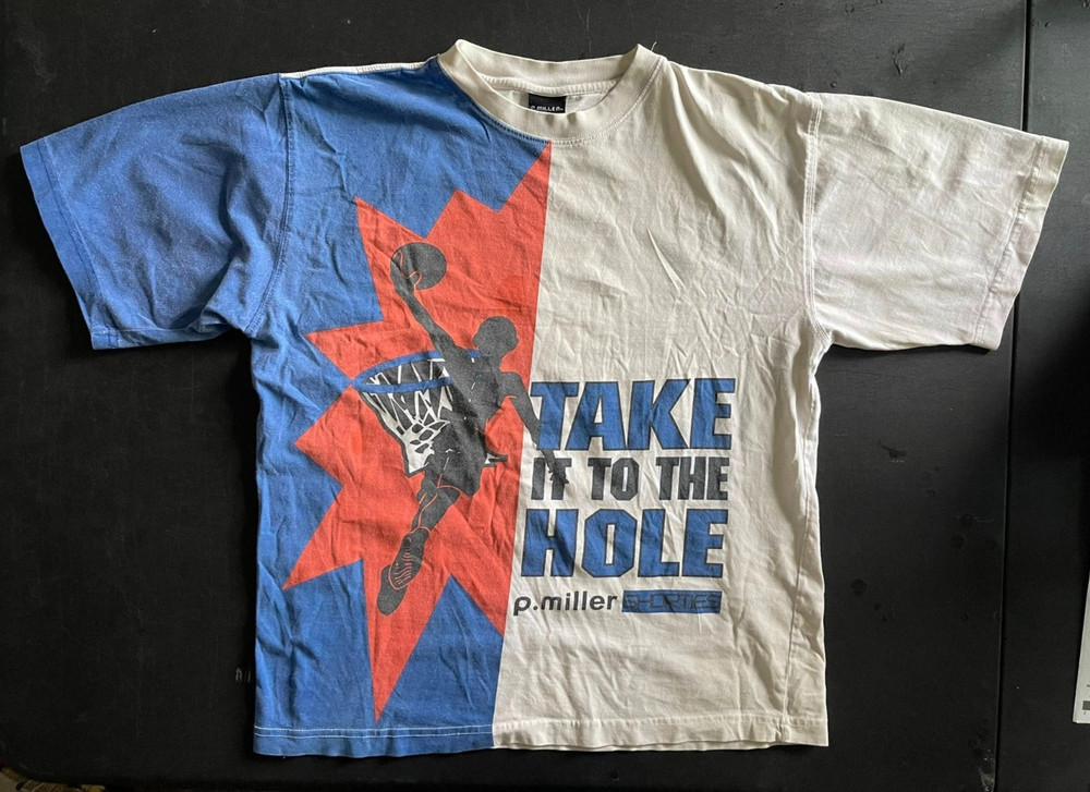 P Miller Vintage 90s/Y2K Two Toned Streetwear Muliti Color T-shirt Size L