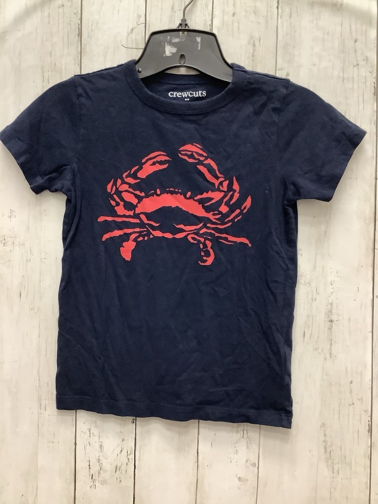 J.Crew Crewcuts Boys' Navy Blue & Red Nautical Crab Graphic Short Sleeve T-Shirt