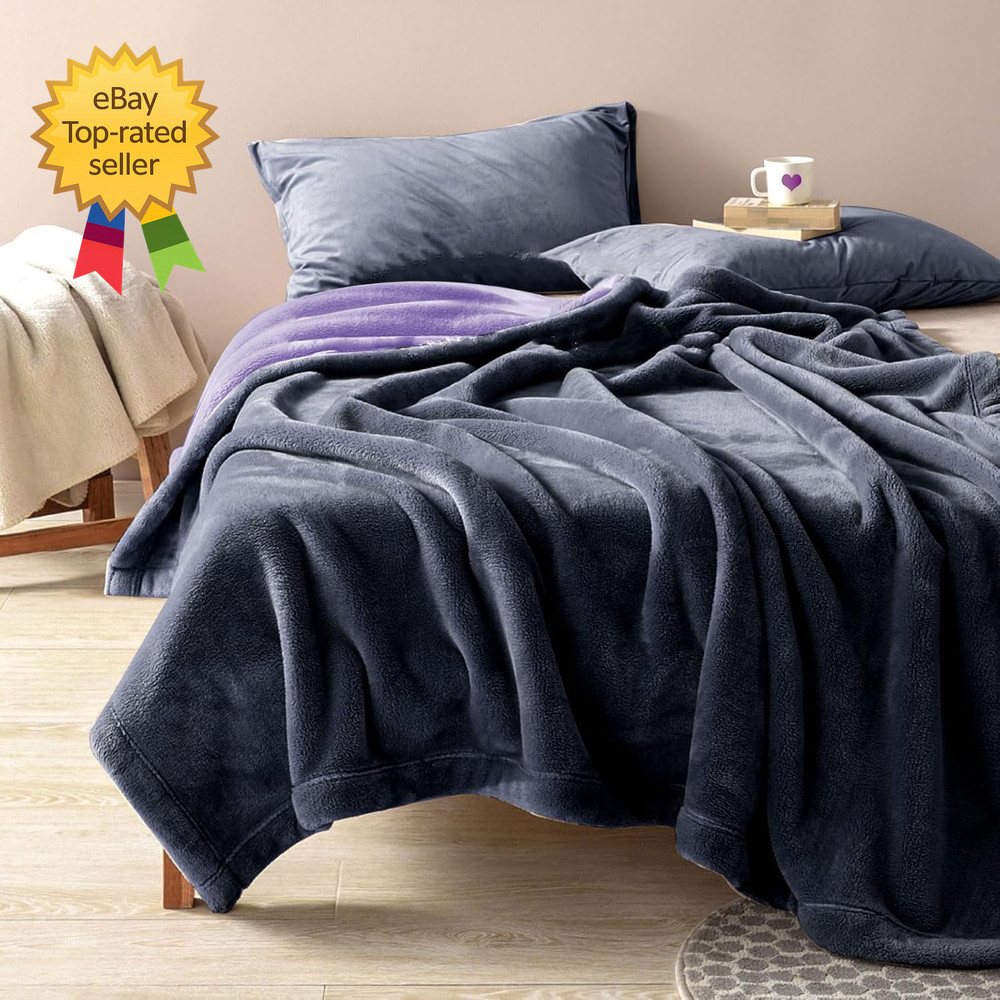 Reversible Bed Throw Blanket Water Proof and Stain Proof Queen Size 80