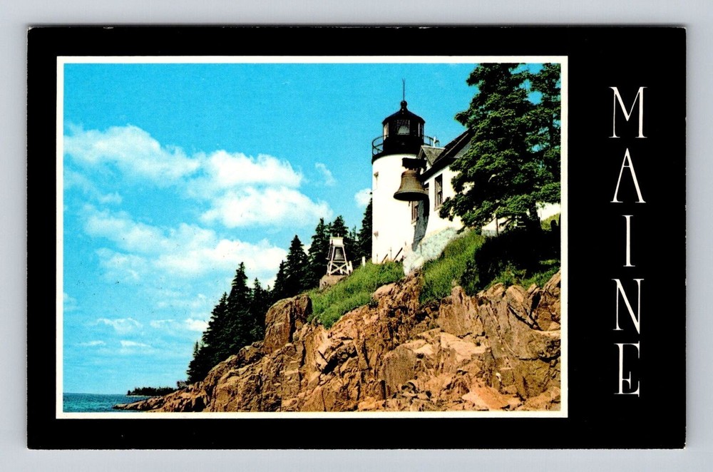 Acadia National Park, Bass Harbor Light, Mt Desert Island Vintage Postcard-image