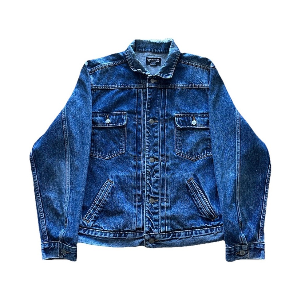 Vintage 90s Polo Jeans Co Ralph Lauren Men's Classic Trucker Denim Jacket Size L