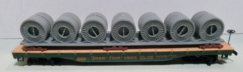 Mantua HO Scale Great Northern 42953 Flat Car With Coils