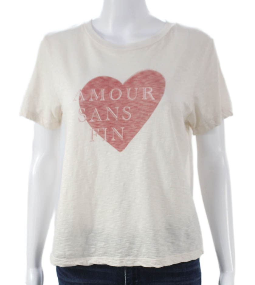 Sundry Womens Ivory Basic Crew Neck Cotton Blend Short Sleeve T-Shirt Size SFree Shipping in US $100+ Orders | $6.95 Orders Below