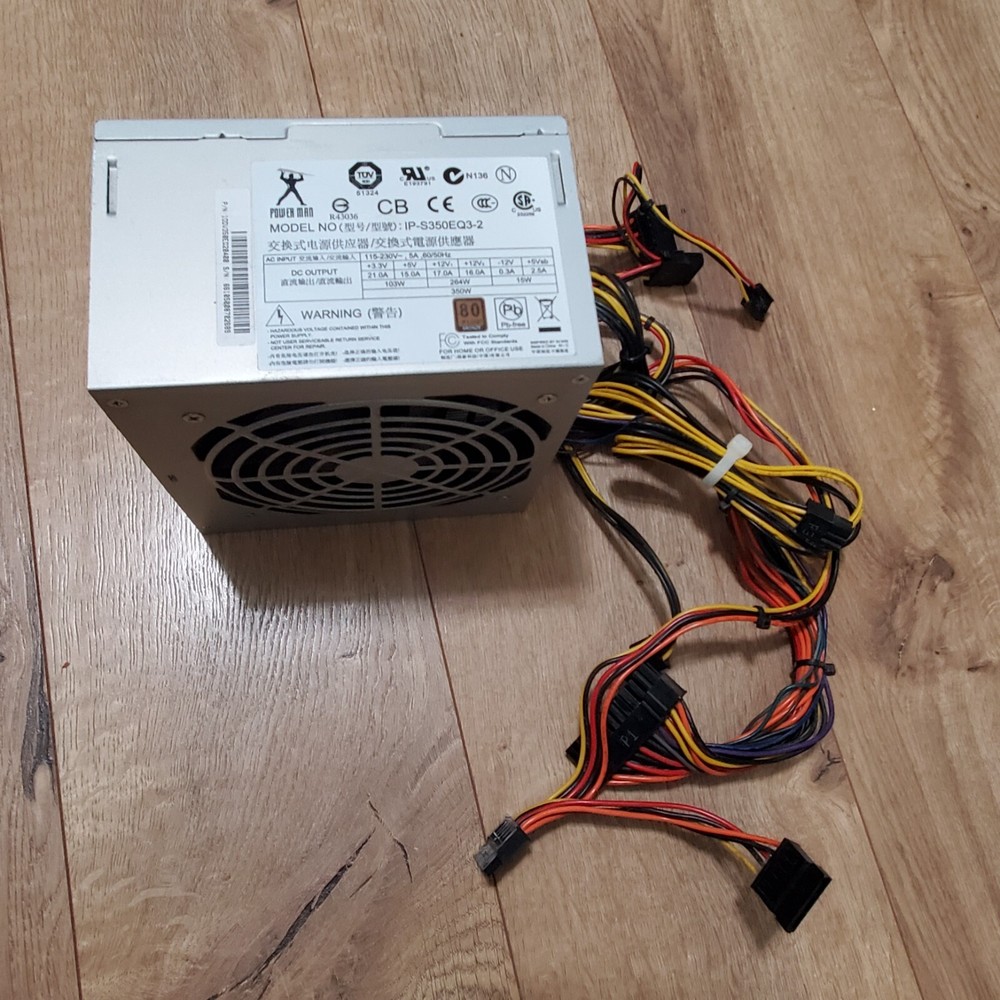 Power Man Model IP-S350EQ3-2 350W 80Plus Power Supply 8Pin(4+4) 12V & 6Pin PCI-E