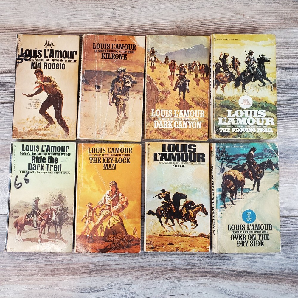 Lot of 8 Louis L' Amour Books Kilrone Killoe Kid Rodelo Dark Canyon