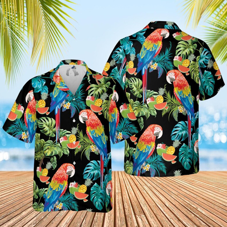 Summer Beach Tropical Parrots Hawaiian Shirt Aloha