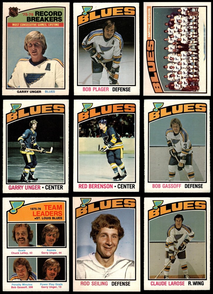 1976-77 O-Pee-Chee Blues Near Team Set 5.5 - EX+ 7265632 (21 / 25 cards)