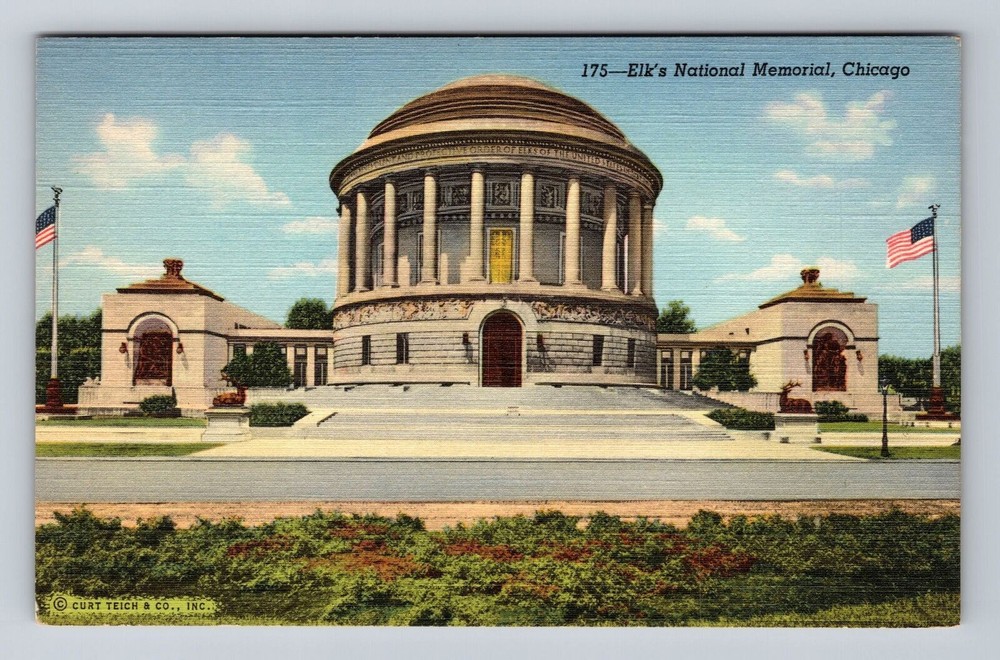 Chicago IL- Illinois, Elk's National Memorial, Antique, Vintage Postcard