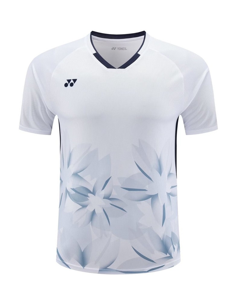 Yonex YY Game Wear Training Shirt White with Stylish Flower Print