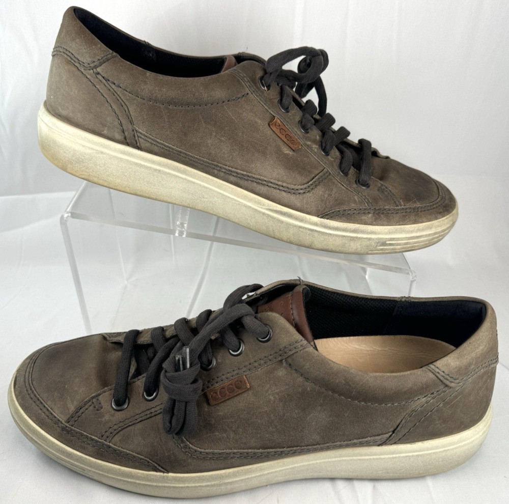 ECCO Shoes Mens 43 Soft 7 Brown Comfort Sneakers Oxford Low Retro Street Casual