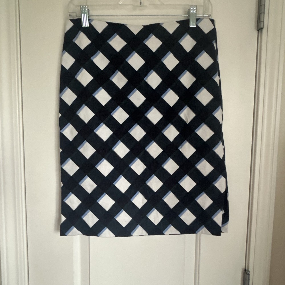 Ann Taylor Petite Pencil Skirt Women's Size 6P, Navy Blue, Lined With Side Slit