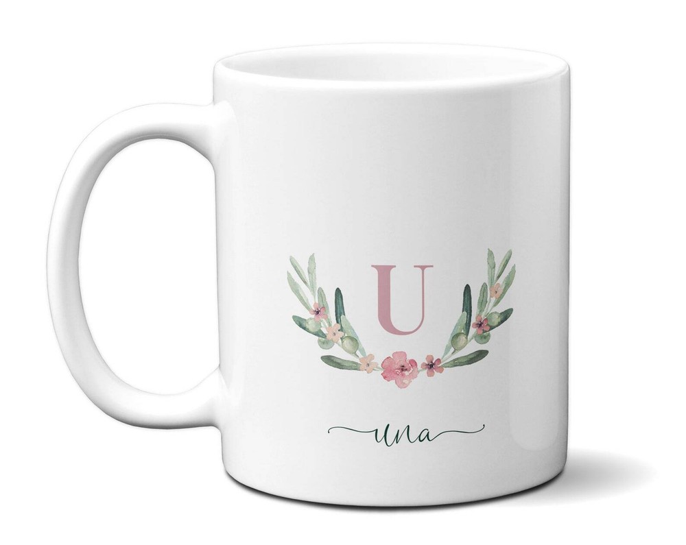 Name Personalized Mug With Fresh Flowers Gift For Sister Mom Friend Grandma Birt