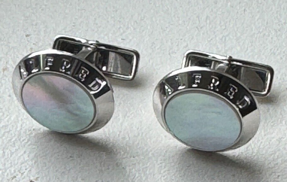 Alfred Dunhill Mother of Pearl  Cufflinks Sterling Silver 925  Vintage