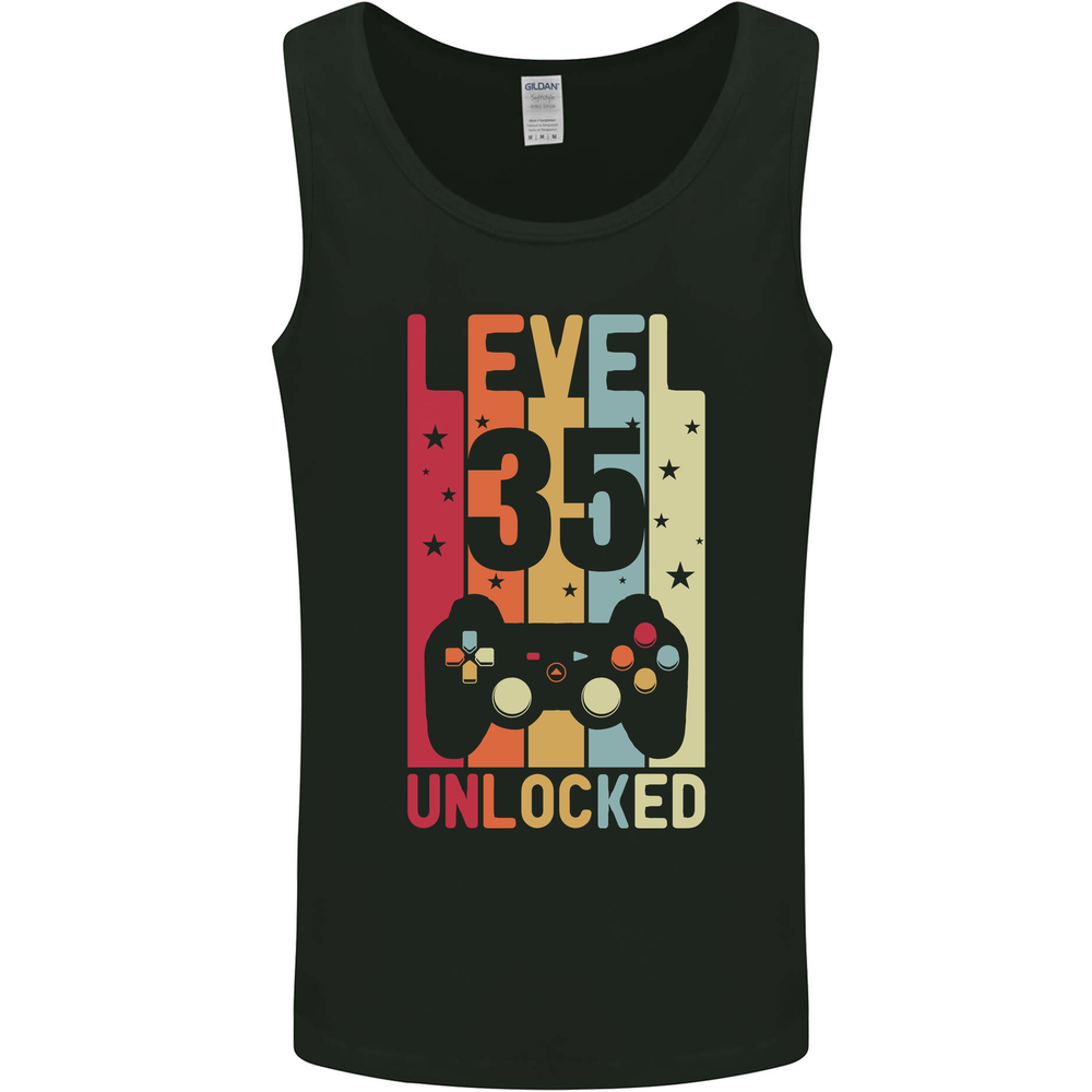 35th Birthday 35 Year Old Level Up Gaming Mens Vest Tank Top