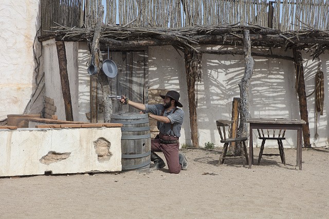 Photo:Old Tucson Arizona 2018 Mock Gunfight Cowboy Revolver Western Scene
