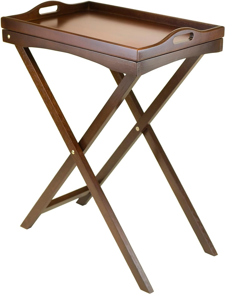 94422 Folding Butler Tray Table, Antique Walnut