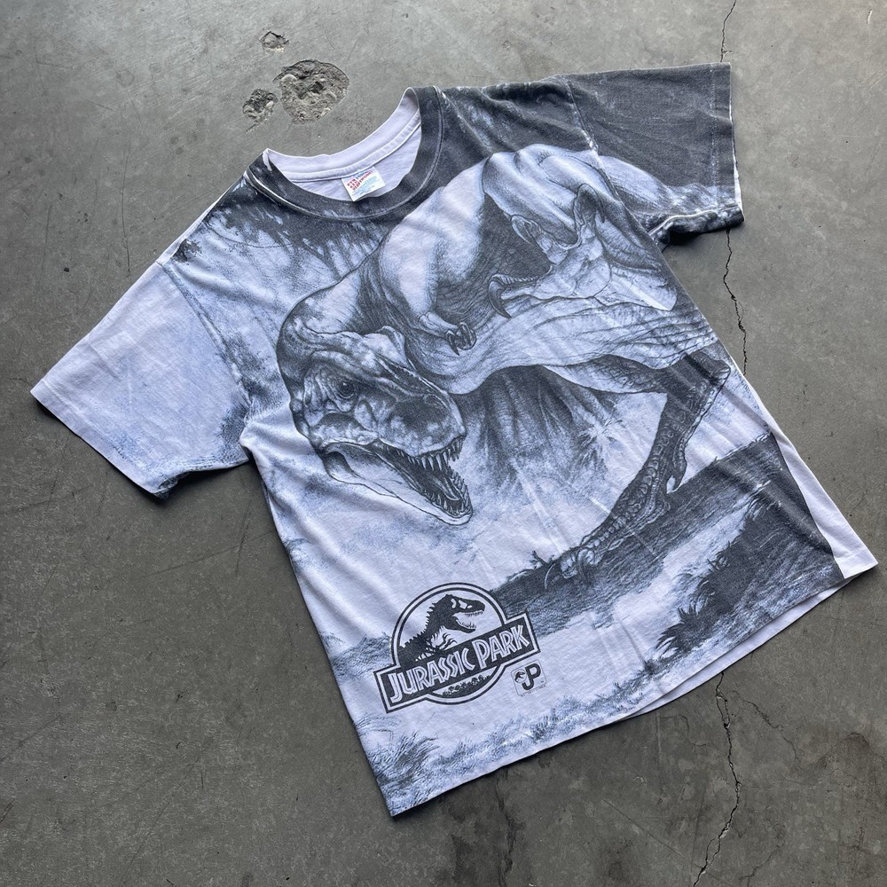 Vintage 1993 Jurassic Park T-Rex AOP Shirt Size L