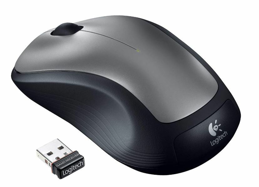 Logitech M310 Advanced Wireless Mouse in Gray Black Full Size Comfort Design