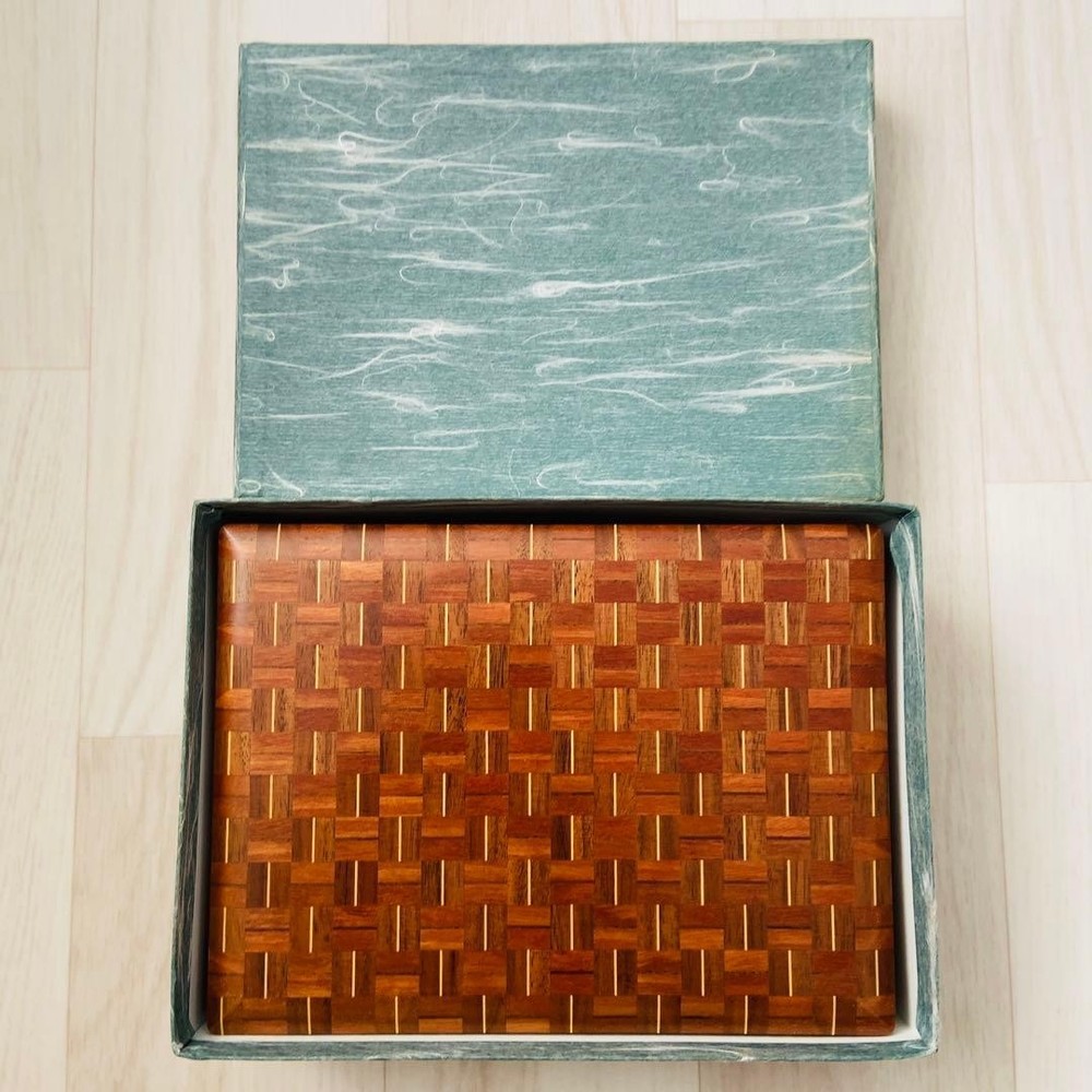 Hakone Kiji Wood Document Box Small Item Storage Near Mint Condition Art Craft