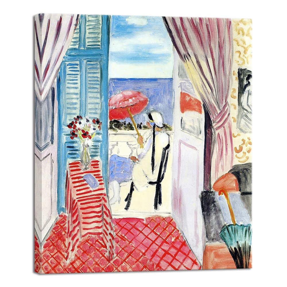Henri Mattise Abstract Colorful Print Art Canvas Woman with Red Umbrella-image