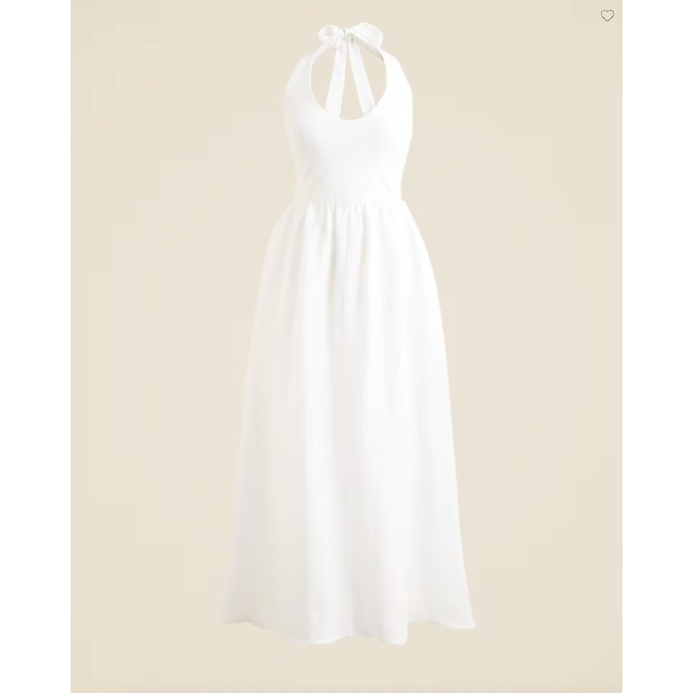 J. Crew Mixy Halter Dress Womens M White Resort Coastal Minimalist Flowy NWT