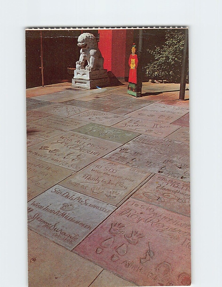 Postcard Footprints Of The Stars Graumans Chinese Theatre Los Angeles CA USA